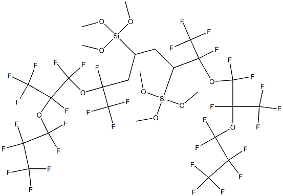 1,1,1,2,2,3,3,5,6,6,8,13,15,15,16,18,18,19,19,20,20,20-Docosafluoro-5,8,13,16-tetrakis(trifluoromethyl)-9,11-bis(trimethoxysilyl)-4,7,14,17-tetraoxaicosane Structure