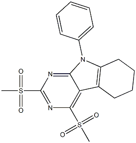 5,6,7,8-Tetrahydro-2,4-bis(methylsulfonyl)-9-phenyl-9H-pyrimido[4,5-b]indole Structure