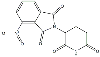N-(2,6-ジオキソ-3-ピペリジル)-3-ニトロフタルイミド 化学構造式
