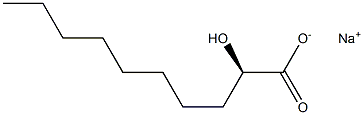 [R,(+)]-2-ヒドロキシデカン酸ナトリウム 化学構造式
