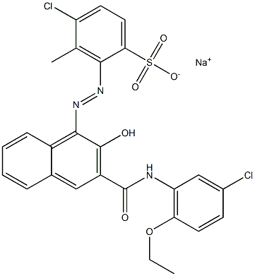 4-Chloro-3-methyl-2-[[3-[[(3-chloro-6-ethoxyphenyl)amino]carbonyl]-2-hydroxy-1-naphtyl]azo]benzenesulfonic acid sodium salt