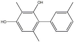 2,5-Dimethyl-4-(3-methylphenyl)benzene-1,3-diol,,结构式