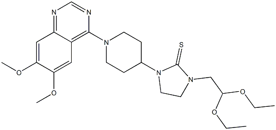 1-[1-(6,7-Dimethoxyquinazolin-4-yl)piperidin-4-yl]-3-(2,2-diethoxyethyl)imidazolidine-2-thione,,结构式