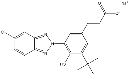 3-[3-tert-Butyl-5-(5-chloro-2H-benzotriazol-2-yl)-4-hydroxyphenyl]propionic acid sodium salt Structure