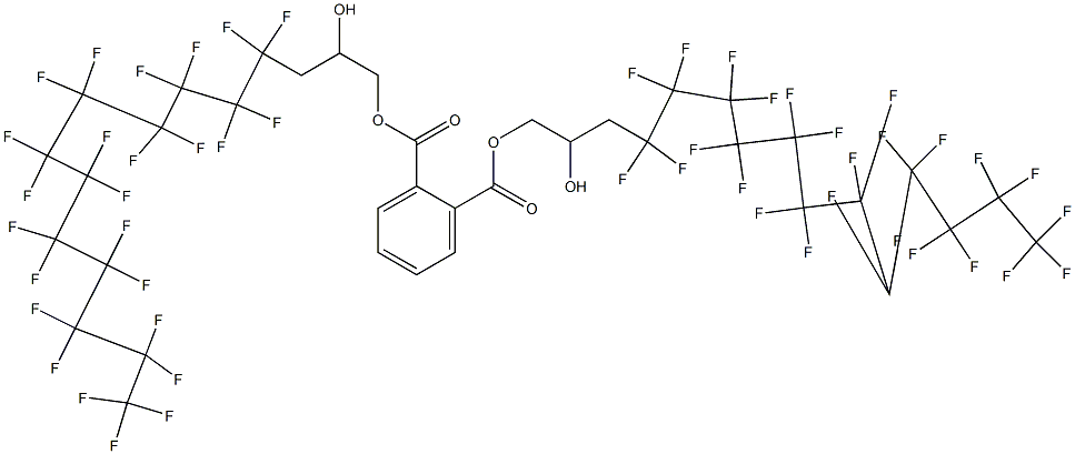 フタル酸ジ[3-(ペンタコサフルオロドデシル)-2-ヒドロキシプロピル] 化学構造式