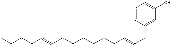 3-(2,10-ペンタデカジエニル)フェノール 化学構造式