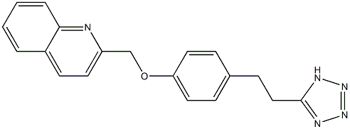 2-[4-[2-(1H-Tetrazol-5-yl)ethyl]phenoxymethyl]quinoline,,结构式