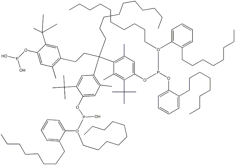 [3-Methyl-1,1,3-propanetriyltris(2-tert-butyl-5-methyl-4,1-phenyleneoxy)]tris(phosphonous acid)O,O',O''-tri(decyl)O,O',O''-tris(2-octylphenyl) ester