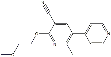 2-(2-メトキシエトキシ)-5-(4-ピリジニル)-6-メチルピリジン-3-カルボニトリル 化学構造式