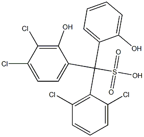 (2,6-Dichlorophenyl)(3,4-dichloro-2-hydroxyphenyl)(2-hydroxyphenyl)methanesulfonic acid Structure