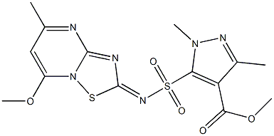  1,3-Dimethyl-5-[(7-methoxy-5-methyl-2H-[1,2,4]thiadiazolo[2,3-a]pyrimidin-2-ylidene)sulfamoyl]-1H-pyrazole-4-carboxylic acid methyl ester