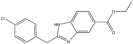 2-(4-クロロベンジル)-1H-ベンゾイミダゾール-5-カルボン酸エチル 化学構造式