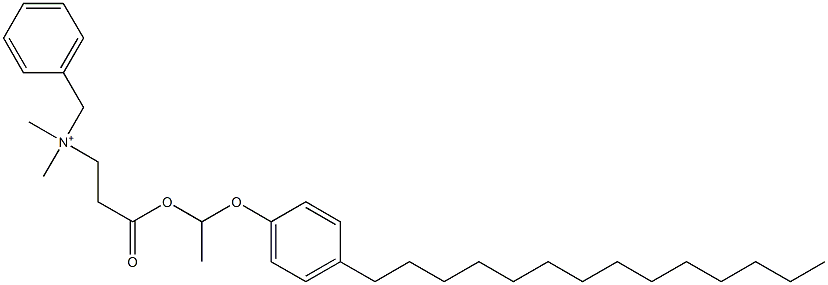 N,N-ジメチル-N-ベンジル-N-[2-[[1-(4-テトラデシルフェニルオキシ)エチル]オキシカルボニル]エチル]アミニウム 化学構造式