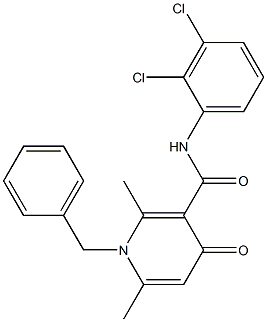 1-Benzyl-1,4-dihydro-2,6-dimethyl-N-(2,3-dichlorophenyl)-4-oxopyridine-3-carboxamide Struktur