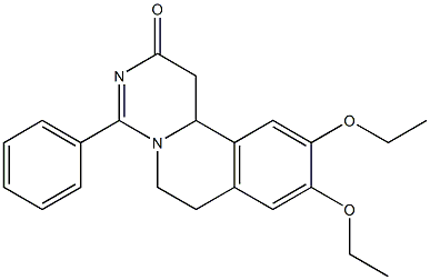 9,10-ジエトキシ-4-フェニル-1,6,7,11b-テトラヒドロ-2H-ピリミド[6,1-a]イソキノリン-2-オン 化学構造式