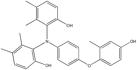 N,N-Bis(6-hydroxy-2,3-dimethylphenyl)-4-(4-hydroxy-2-methylphenoxy)benzenamine,,结构式