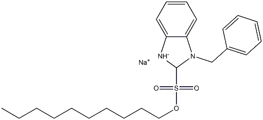 1-Benzyl-2-decyl-2,3-dihydro-1H-benzimidazole-2-sulfonic acid sodium salt Structure