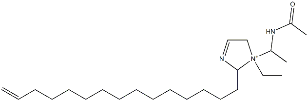 1-[1-(アセチルアミノ)エチル]-1-エチル-2-(14-ペンタデセニル)-3-イミダゾリン-1-イウム 化学構造式