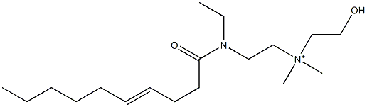 2-[N-エチル-N-(4-デセノイル)アミノ]-N-(2-ヒドロキシエチル)-N,N-ジメチルエタンアミニウム 化学構造式