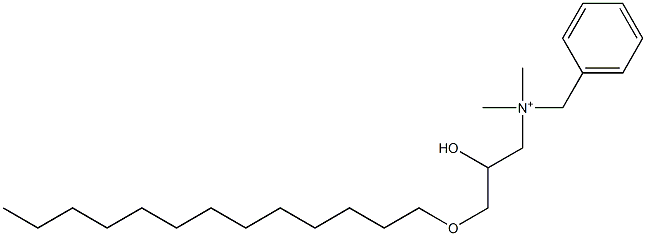N-[2-ヒドロキシ-3-(トリデシルオキシ)プロピル]-N,N-ジメチルベンゼンメタンアミニウム 化学構造式