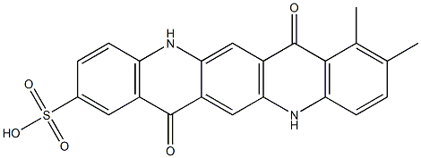 5,7,12,14-テトラヒドロ-8,9-ジメチル-7,14-ジオキソキノ[2,3-b]アクリジン-2-スルホン酸 化学構造式