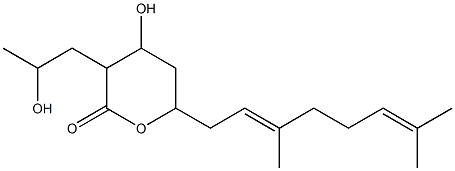  4-Hydroxy-3-(2-hydroxypropyl)-6-[(2E)-3,7-dimethyl-2,6-octadienyl]-tetrahydro-2H-pyran-2-one