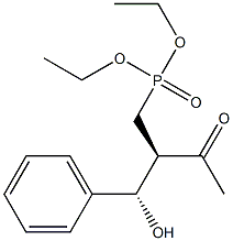 [(2R,3S)-2-アセチル-3-ヒドロキシ-3-フェニルプロピル]ホスホン酸ジエチル 化学構造式