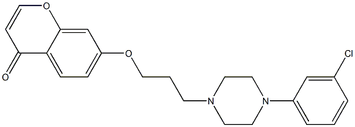 7-[3-[4-(3-Chlorophenyl)-1-piperazinyl]propyloxy]-4H-1-benzopyran-4-one,,结构式