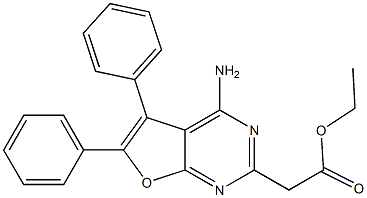 4-Amino-5,6-diphenylfuro[2,3-d]pyrimidine-2-acetic acid ethyl ester Struktur