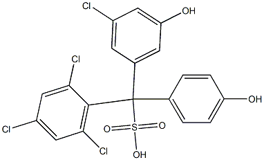 (3-Chloro-5-hydroxyphenyl)(2,4,6-trichlorophenyl)(4-hydroxyphenyl)methanesulfonic acid,,结构式