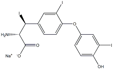 (2S,3S)-2-Amino-3-[4-(4-hydroxy-3-iodophenoxy)-3-iodophenyl]-3-iodopropanoic acid sodium salt 结构式