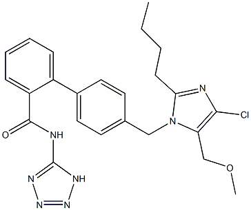 4'-[(2-Butyl-4-chloro-5-methoxymethyl-1H-imidazol-1-yl)methyl]-N-(1H-tetrazol-5-yl)-1,1'-biphenyl-2-carboxamide Structure