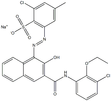 2-Chloro-4-methyl-6-[[3-[[(3-chloro-2-ethoxyphenyl)amino]carbonyl]-2-hydroxy-1-naphtyl]azo]benzenesulfonic acid sodium salt
