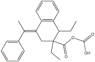 1,2,3,4-テトラヒドロ-4-(1-フェニルエチリデン)ナフタレン-2,2-ジカルボン酸ジエチル 化学構造式