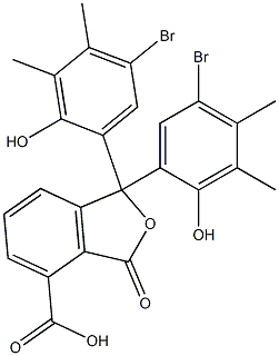 1,1-ビス(5-ブロモ-2-ヒドロキシ-3,4-ジメチルフェニル)-1,3-ジヒドロ-3-オキソイソベンゾフラン-4-カルボン酸 化学構造式