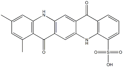 5,7,12,14-テトラヒドロ-8,10-ジメチル-7,14-ジオキソキノ[2,3-b]アクリジン-4-スルホン酸 化学構造式