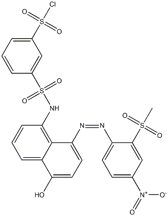 m-[5-Hydroxy-8-(2-methylsulfonyl-4-nitrophenylazo)-1-naphtylaminosulfonyl]benzenesulfonyl chloride Structure