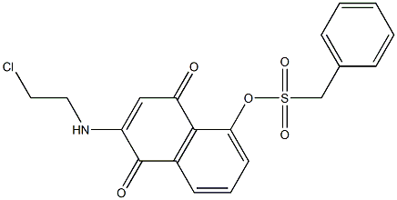 2-(2-クロロエチルアミノ)-5-ベンジルスルホニルオキシ-1,4-ナフトキノン 化学構造式