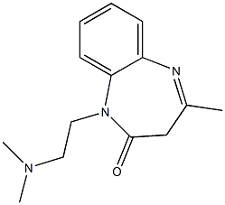 1-[2-(Dimethylamino)ethyl]-4-methyl-1H-1,5-benzodiazepin-2(3H)-one,,结构式