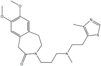 2,3-Dihydro-7,8-dimethoxy-3-[3-[N-[2-(4-methyl-5-thiazolyl)ethyl]-N-methylamino]propyl]-1H-3-benzazepin-4(5H)-one