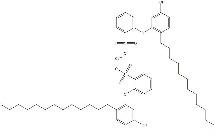 Bis(3'-hydroxy-6'-tridecyl[oxybisbenzene]-2-sulfonic acid)calcium salt 结构式