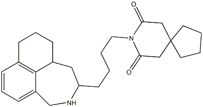 2-[4-(7,9-Dioxo-8-azaspiro[4.5]decan-8-yl)butyl]-1,2,3,4,8,9,10,10a-octahydronaphth[1,8-cd]azepine 结构式