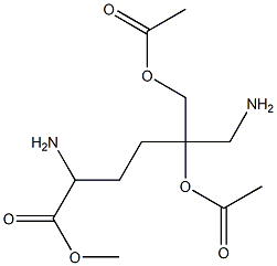 2,6-Diamino-5-acetoxy-5-(acetoxymethyl)hexanoic acid methyl ester Struktur
