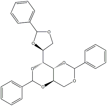 1-O,2-O:3-O,5-O:4-O,6-O-Tribenzylidene-D-glucitol,,结构式