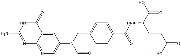 N-[4-[[N-[(2-Amino-3,4-dihydro-4-oxopyrido[2,3-d]pyrimidin)-6-yl](formyl)amino]methyl]benzoyl]-L-glutamic acid Struktur