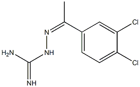2-アミジノ-1-[1-(3,4-ジクロロフェニル)エチリデン]ヒドラジン 化学構造式