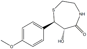 (6S,7R)-Tetrahydro-6-hydroxy-7-(4-methoxyphenyl)-1,4-thiazepin-5(2H)-one Structure