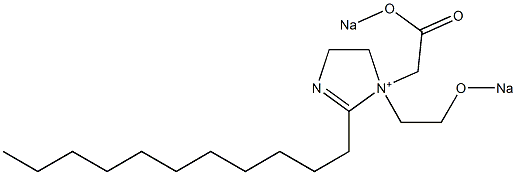 1-[[(ソジオオキシ)カルボニル]メチル]-4,5-ジヒドロ-1-[2-(ソジオオキシ)エチル]-2-ウンデシル-1H-イミダゾール-1-イウム 化学構造式