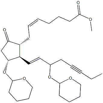 (5Z,8R,11R,13E)-11,15-Bis[(tetrahydro-2H-pyran)-2-yloxy]-9-oxoprosta-5,13-dien-17-yn-1-oic acid methyl ester 结构式