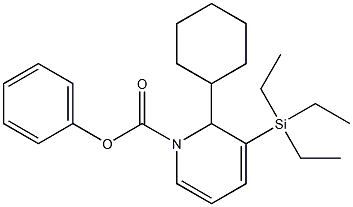 1,2-Dihydro-2-cyclohexyl-3-(triethylsilyl)pyridine-1-carboxylic acid phenyl ester Structure